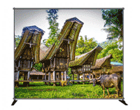 Jumbo Banner Backdrop Murah Stand Giant Banner #Telescopic Pipe Display 8x10 ft Tension Pole Horizontal Adjustable